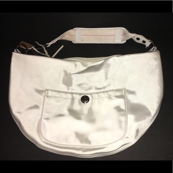 Coach Handbags - Coach pocketbook White satin and leather
